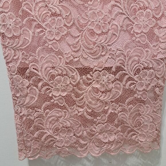 Milly Selena Off The Shoulder Floral Lace Romantic Dress Bell Sleeve Pink Siz 10 - Picture 11 of 17